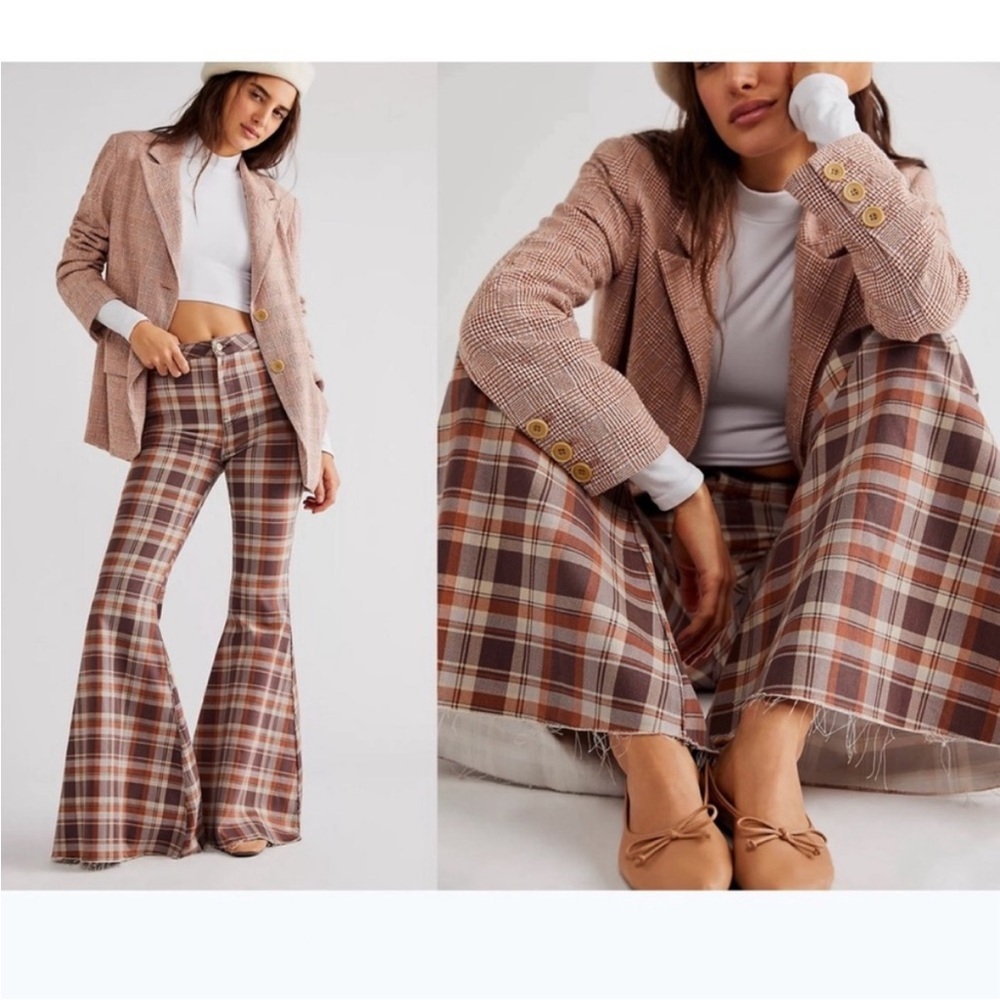 NWOT Free People Just Float On Print Flare Jeans